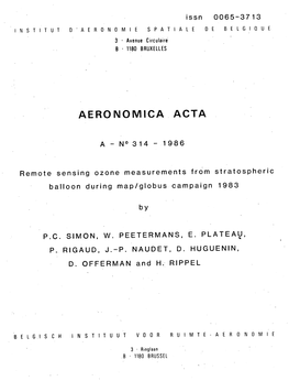 Aeronomica ACTA