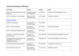 Soziale Einrichtungen in Dillenburg