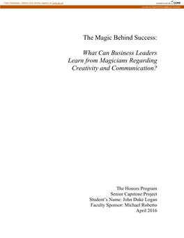 The Magic Behind Success: What Can Business Leaders Learn