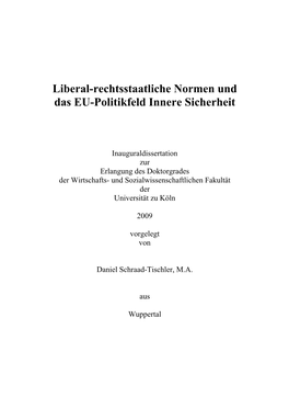 Liberal-Rechtsstaatliche Normen Und Das EU-Politikfeld Innere Sicherheit