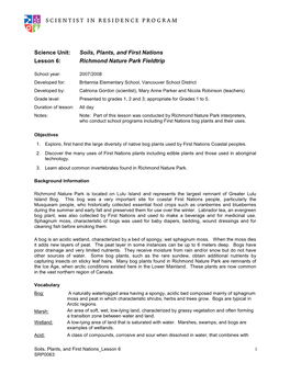 SRP Soil, Plants and First Nations Lesson 6