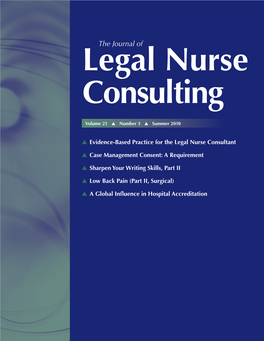 Evidence-Based Practice for the Legal Nurse Consultant