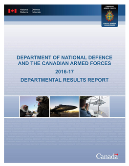 Department of National Defence and the Canadian Armed Forces 2016-17 Departmental Results Report