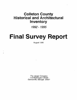 1995 Colleton County, South Carolina Table of Contents