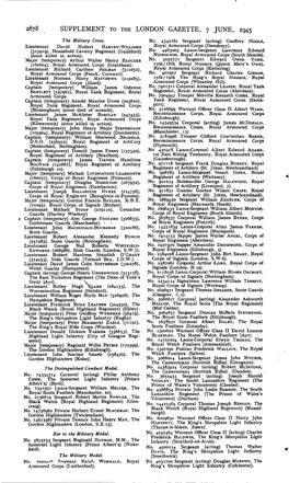 Supplement to the London Gazette, 7 June, 1945