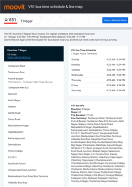 V51 Bus Time Schedule & Line Route