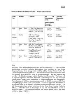 Annex First School Allocation Exercise 2020