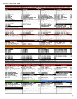 2020-2021 Quick Course Guide