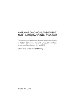 DIAGNOSIS, TREATMENT and UNDERSTANDING C.1960–2010