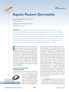 Equine Pastern Dermatitis