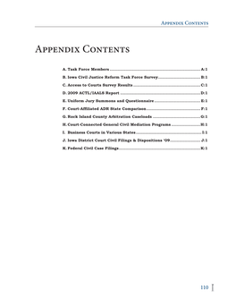 Appendix Contents