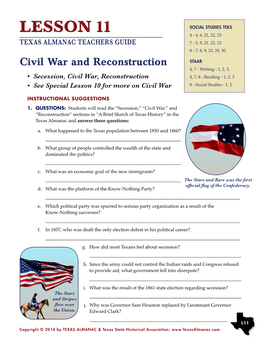 Civil War and Reconstruction