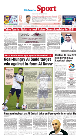 Goal-Hungry Al Sadd Target Win Against In-Form Al Nassr