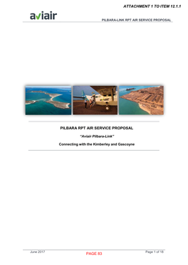 Pilbara Rpt Air Service Proposal Page 83 Attachment 1 to Item 12.1.1