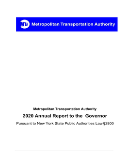 2020 Annual Report to the Governor