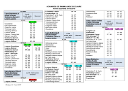 HORAIRES DE RAMASSAGE SCOLAIRE Année Scolaire 2018/2019