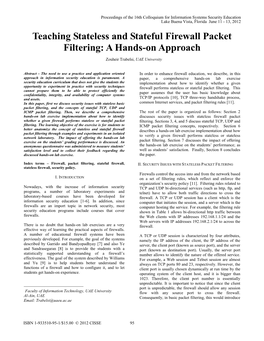 Teaching Stateless and Stateful Firewall Packet Filtering: a Hands-On Approach