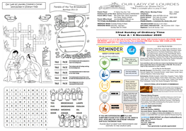 Our Lady of Lourdes Children's Corner 32Nd Sunday in Ordinary