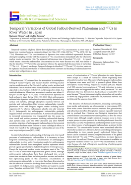 Temporal Variations of Global Fallout-Derived Plutonium And