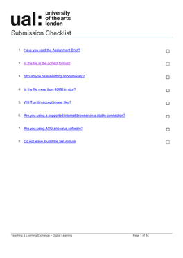 Submission Checklist