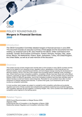 Mergers in Financial Services 2000