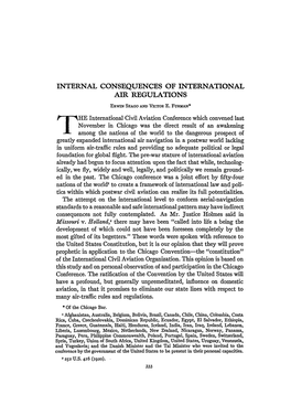 Internal Consequences of International Air Regulations