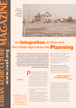 Urban Agriculture Into Planning