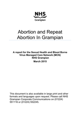 Abortion and Repeat Abortion in Grampian