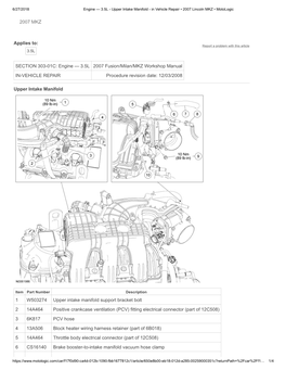 2007 MKZ Applies To: SECTION 303-01C: Engine — 3.5L 2007