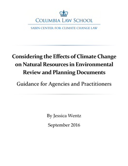 Considering the Effects of Climate Change on Natural Resources in Environmental Review and Planning Documents