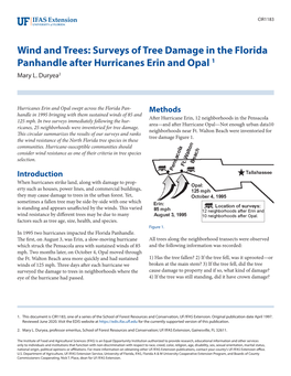 Surveys of Tree Damage in the Florida Panhandle After Hurricanes Erin and Opal 1 Mary L