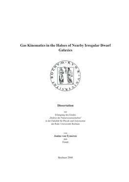 Gas Kinematics in the Haloes of Nearby Irregular Dwarf Galaxies