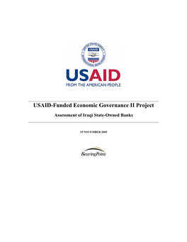 USAID-Funded Economic Governance II Project Assessment of Iraqi