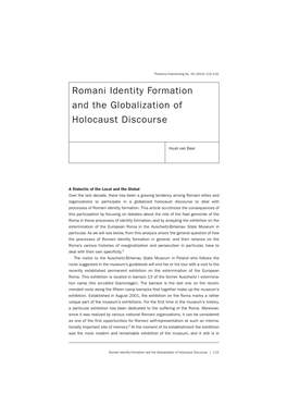 Romani Identity Formation and the Globalization of Holocaust Discourse