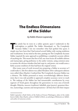 The Endless Dimensions of the Siddur.Pdf