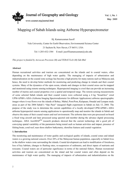 Mapping of Sabah Islands Using Airborne Hyperspectrometer