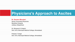 Physicians's Approach to Ascites