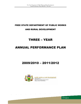 2009 / 2010 to 2011 / 2012 Annual Performance Plan