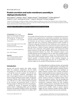 Alphaproteobacteria Xenia Gatsos1,2, Andrew J