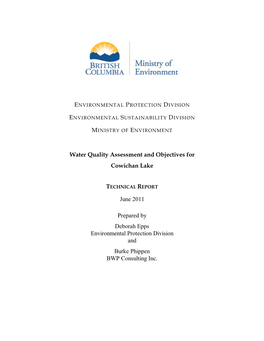 Water Quality Assessment and Objectives: Cowichan Lake