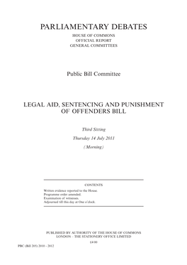 Parliamentary Debates House of Commons Official Report General Committees