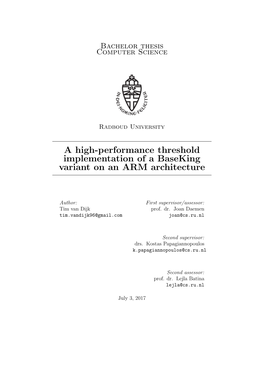 A High-Performance Threshold Implementation of a Baseking Variant on an ARM Architecture