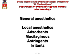 General and Local Anesthetics