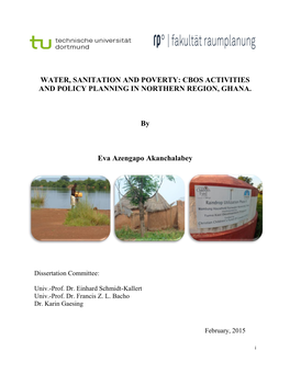 Access to Water and Sanitation Facilities and Services, and Poverty Rreduction in Northern Region, Ghana