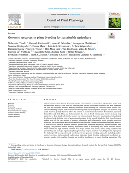 Genomic Resources in Plant Breeding for Sustainable Agriculture