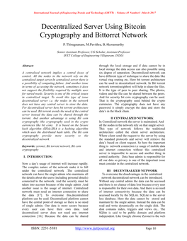 Decentralized Server Using Bitcoin Cryptography and Bittorret Network