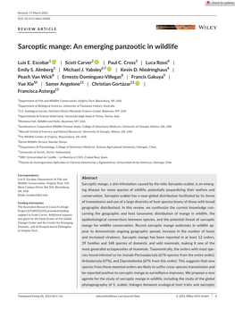 Sarcoptic Mange: an Emerging Panzootic in Wildlife