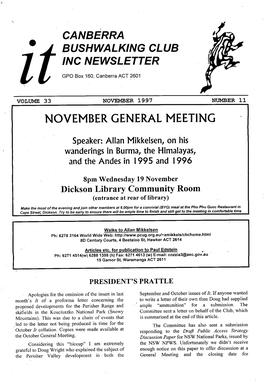 November General Meeting