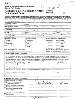 National Register of Historic Places NATIONAL Registration Form Regisrer 21