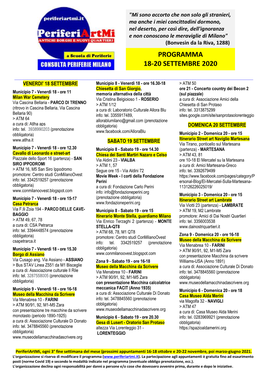 Programma 18-20 Settembre 2020